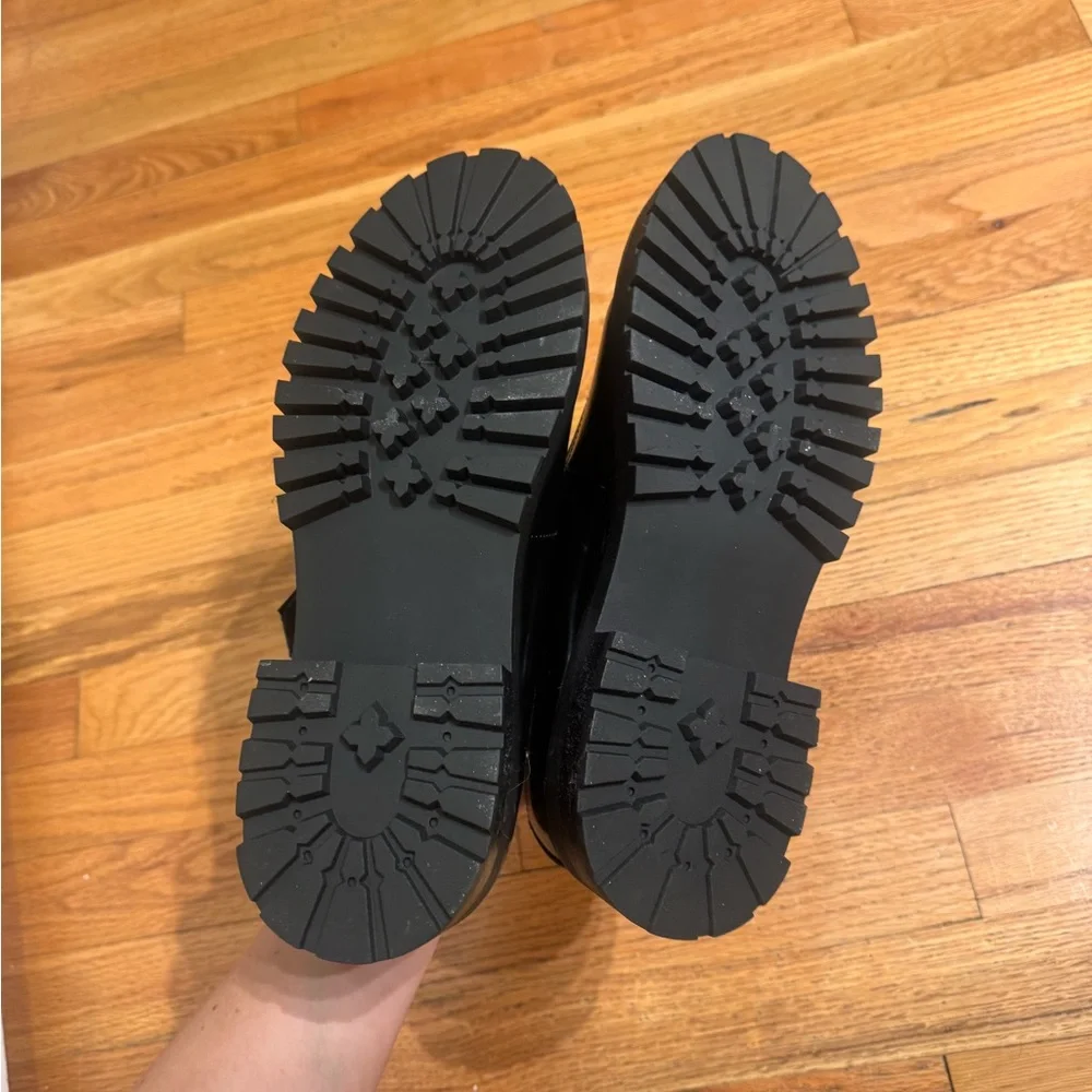 Women’s Black Mary Jane Platform Shoes with Buckle